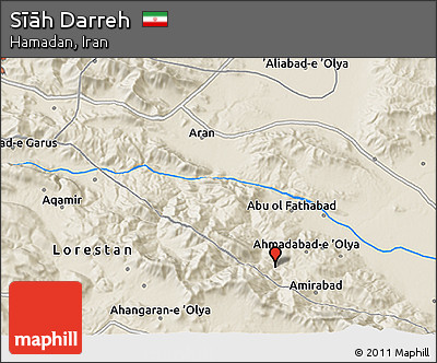 Shaded Relief 3D Map of Sīāh Darreh