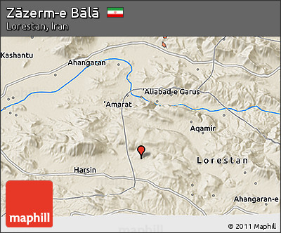Shaded Relief 3D Map of Zāzerm-e Bālā