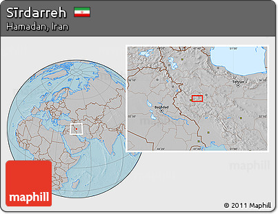 Gray Location Map of Sīrdarreh, hill shading