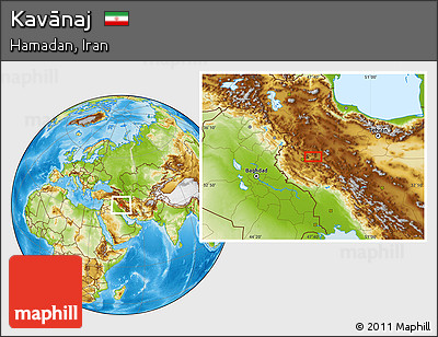 Physical Location Map of Kavānaj