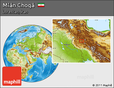 Physical Location Map of Mīān Choqā