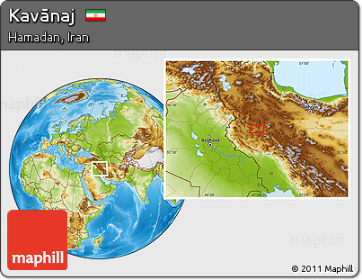 Physical Location Map of Kavānaj