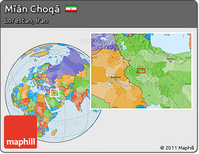 Political Location Map of Mīān Choqā