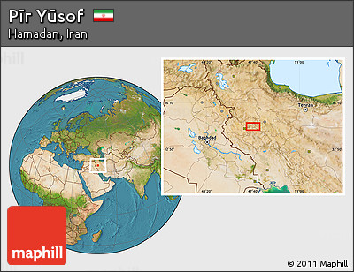Satellite Location Map of Pīr Yūsof