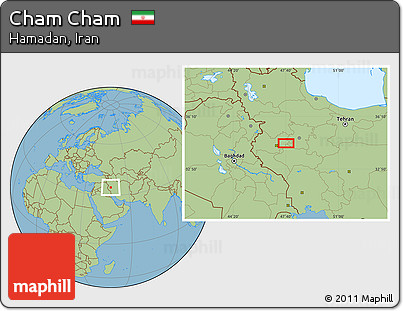 Savanna Style Location Map of Cham Cham