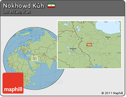 Savanna Style Location Map of Nokhowd Kūh