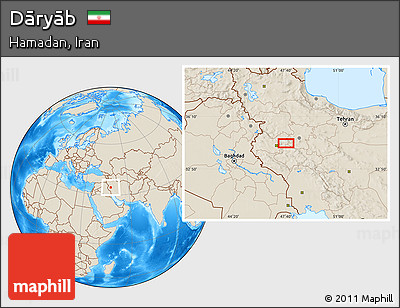 Shaded Relief Location Map of Dāryāb