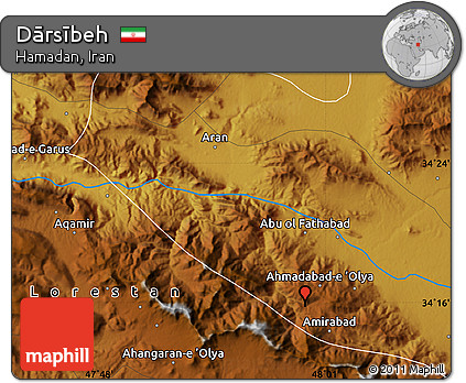 Physical Map of Dārsībeh
