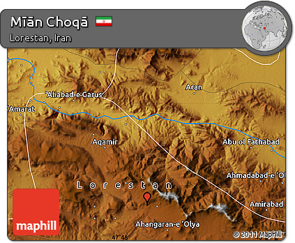 Physical Map of Mīān Choqā