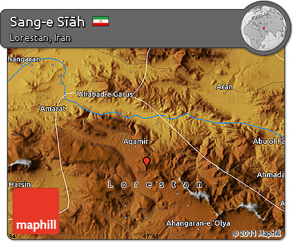 Physical Map of Sang-e Sīāh