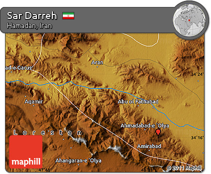 Physical Map of Sar Darreh