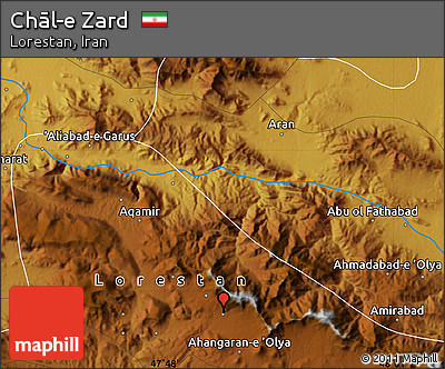 Physical Map of Chāl-e Zard