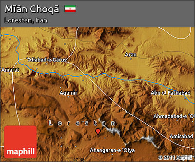 Physical Map of Mīān Choqā