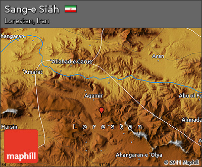 Physical Map of Sang-e Sīāh