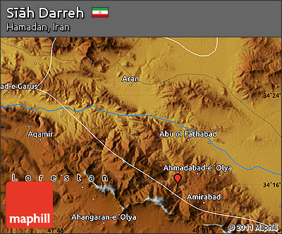 Physical Map of Sīāh Darreh