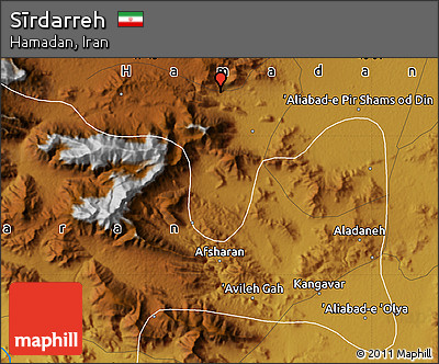 Physical Map of Sīrdarreh