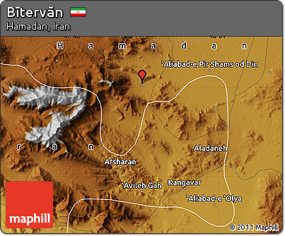 Physical Map of Bītervān