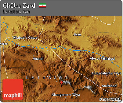 Physical Map of Chāl-e Zard
