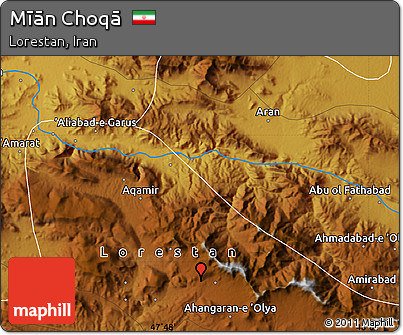 Physical Map of Mīān Choqā