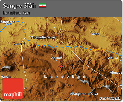 Physical Map of Sang-e Sīāh