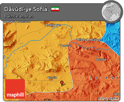 Political Map of Dāvūdī-ye Soflá