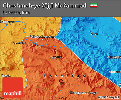 Political Map of Cheshmeh-ye Ḩājjī Moḩammad