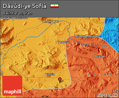 Political Map of Dāvūdī-ye Soflá
