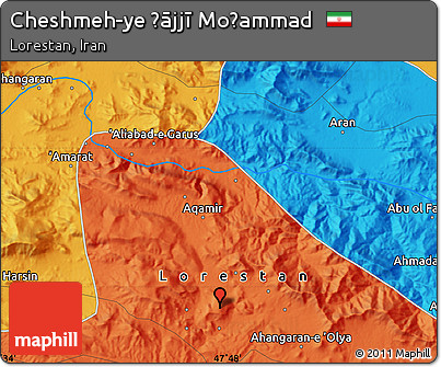 Political Map of Cheshmeh-ye Ḩājjī Moḩammad