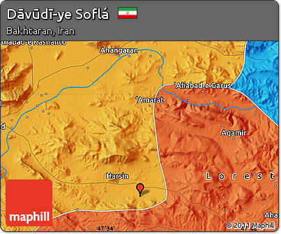 Political Map of Dāvūdī-ye Soflá