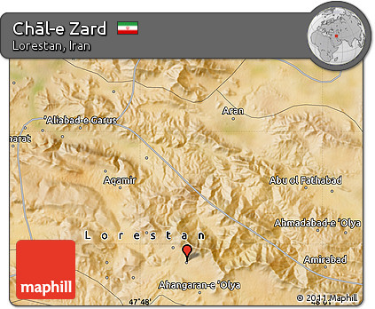 Satellite Map of Chāl-e Zard