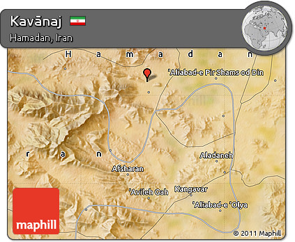 Satellite Map of Kavānaj
