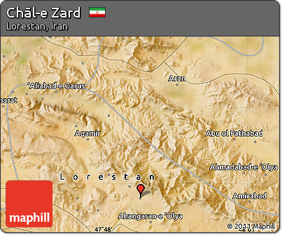 Satellite Map of Chāl-e Zard