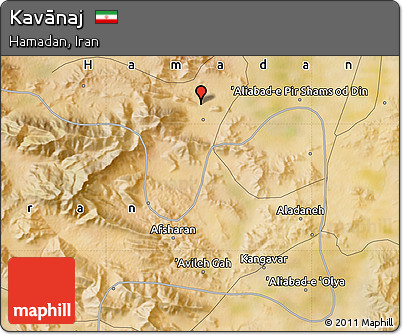 Satellite Map of Kavānaj