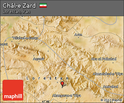 Satellite Map of Chāl-e Zard