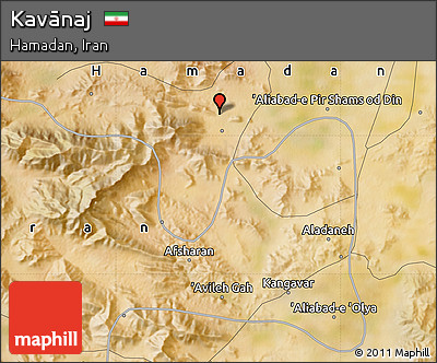Satellite Map of Kavānaj