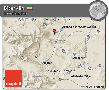 Shaded Relief Map of Bītervān