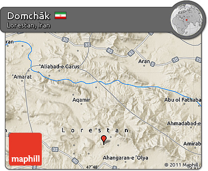 Shaded Relief Map of Domchāk
