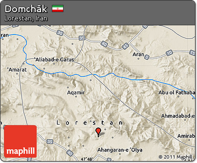 Shaded Relief Map of Domchāk