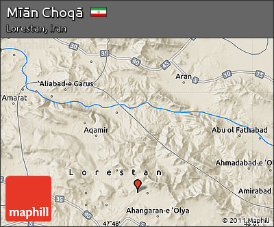 Shaded Relief Map of Mīān Choqā