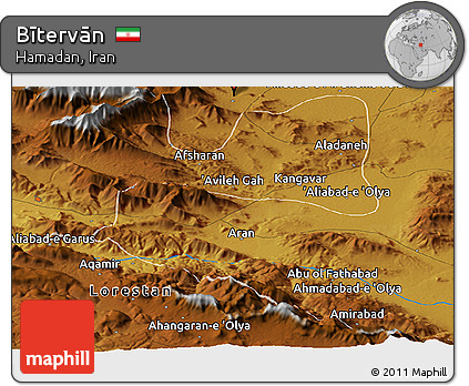 Physical Panoramic Map of Bītervān