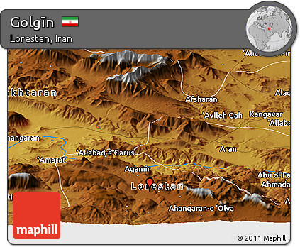 Physical Panoramic Map of Golgīn
