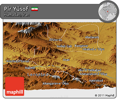 Physical Panoramic Map of Pīr Yūsof