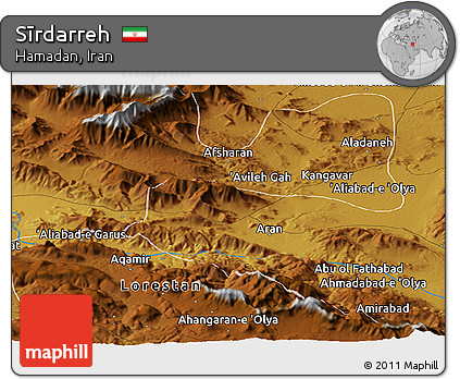 Physical Panoramic Map of Sīrdarreh