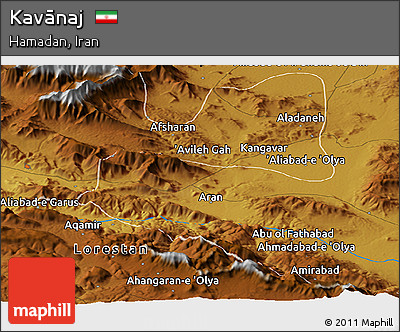 Physical Panoramic Map of Kavānaj