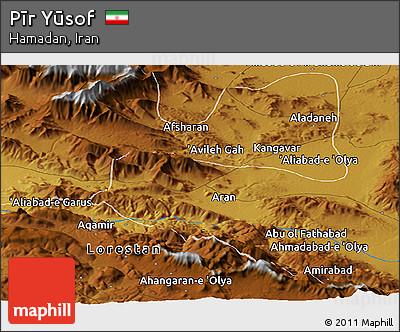 Physical Panoramic Map of Pīr Yūsof