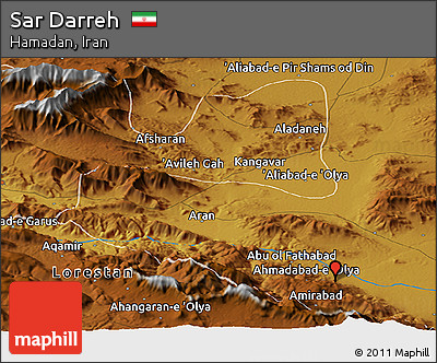 Physical Panoramic Map of Sar Darreh