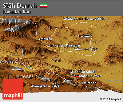 Physical Panoramic Map of Sīāh Darreh