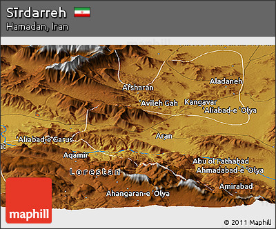 Physical Panoramic Map of Sīrdarreh