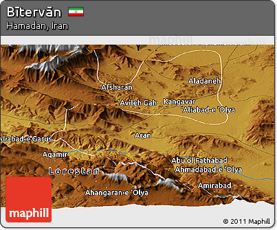 Physical Panoramic Map of Bītervān