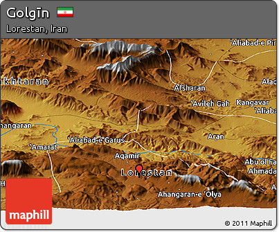 Physical Panoramic Map of Golgīn
